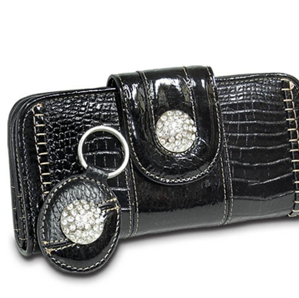 M.c. marc chantel croc embossed wallet keychain Color Black Only Available